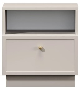 Noptieră Lorini 45 cm cu sertar - cașmir / mâner auriu