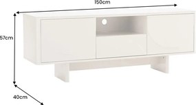 Comoda TV cu blat ceramic SAVOY 150cm alb