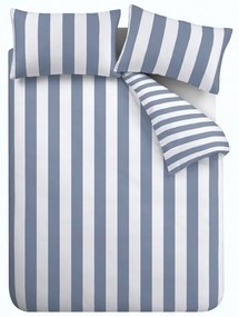 Lenjerie de pat albă/albastră pentru pat dublu/extinsă 230x220 cm Cove Stripe – Catherine Lansfield