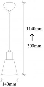 Lustră pe cablu KEM 1xE27/40W/230V neagră
