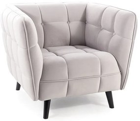 Fotoliu Castello Velvet, gri deschis/negru