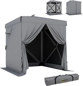 Outsunny Pavilion pop-up pliant 1,85x1,85 m, impermeabil, stabil, rezistent la iarnă, cu 4 panouri laterale din plasă, geantă, UV 30+ | Aosom Romania