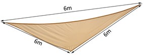 Outsunny Tendone parasole triangolare, Beige, 6x6x6m