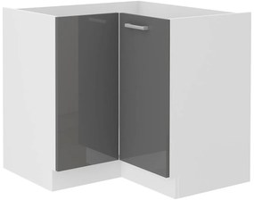 Dulap inferior de bucătărie, de colț Saria 89 x 89 DN 1F BB (Luciu gri + alb). 1033007