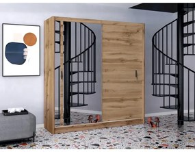 Dulap cu oglindă SABRINA 203x215 cm, stejar woltan