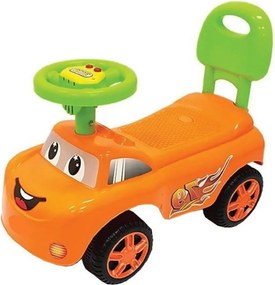 Masinuta cu Functie de Trotineta Fara Pedale Pentru Copii NOVOKIDS™ DREAM CAR, Maxim 25 Kg, Cu Sunete, Spatar de Protectie si Volan, PORTOCALIU