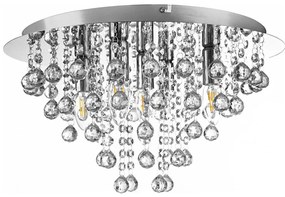 Plafonieră Globo 63040506 LONDON 5xE14/40W/230V d. 46 cm crom lucios