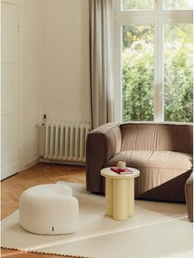 Puf bej cu tapițerie din țesătură bouclé Ü – noo.ma