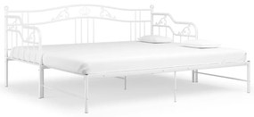 324765 vidaXL Cadru canapea extensibilă, alb, 90x200 cm, metal
