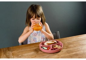 Farfurie pentru copii cărămizie din silicon 19x20,5 cm Dusky Pink – Kindsgut