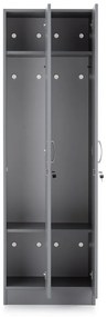 Dulap din lemn Visio LUX - 2 compartimente, 60 x 42 x 190 cm, gri
