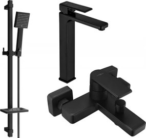 Mexen Mino DQ45 set de baie, negru - 72413DQ45-70