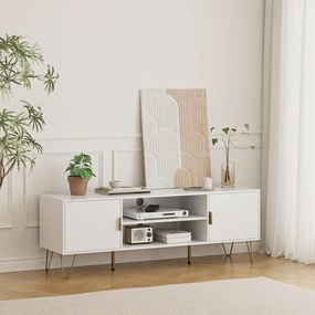COATV2 - Comoda TV, 137 cm, living, dormitor - Alb / Negru