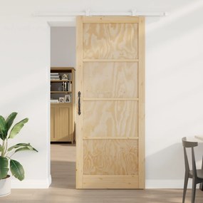 Ușa glisantă vidaXL cu set de accesorii &#039;ORKDAL&#039;din lemn masiv de pin