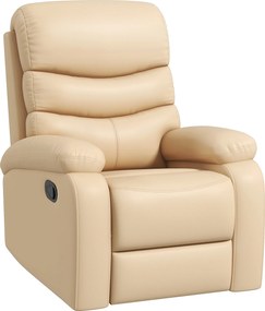 HOMCOM Fotoliu de Relaxare Rabatabil 81x90x105cm Bej | Aosom Romania