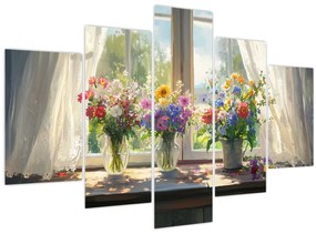 Tablou - Buchet la fereastră (150x105 cm)
