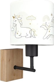Brilagi - Lampă de perete BOBO WOOD 1xE27/25W/230V stejar/negru/alb/unicorni