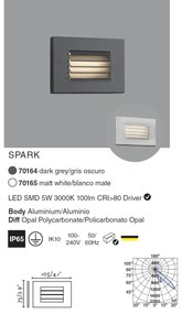 Spot LED incastrabil de exterior IP65 iluminat ambiental SPARK-2 alb