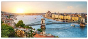 Tablou cu orașul Budapesta și râu (120x50 cm)