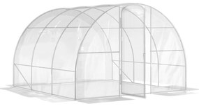 Outsunny Seră de grădină tunel 3 x 3 x 2 m 9 m² cu ușă cu balamale folie PE 150 g/m² pentru Legume Plante Flori | Aosom Romania