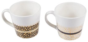 Căni alb-auriu 2 buc. din gresie 300 ml London – Premier Housewares