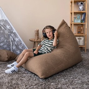 Fotoliu bean bag crem cu tapițerie din țesătură bouclé Razz – SLOWDOWN