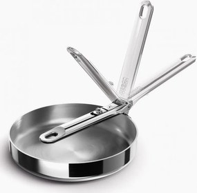 Tigaie adâncă Joseph Joseph Space 1000025, 24 cm, mâner rabatabil, oțel inoxidabil, cuptor până la 232 °C, inducție, inox