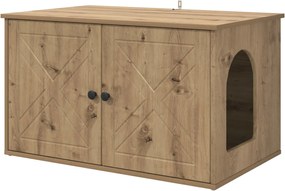 vidaXL Casa pentru pisici Stejar artizanal 85 x 55 x 50 cm