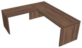 Masă ergonomica Verno 220 x 200 cm, stânga, nuc