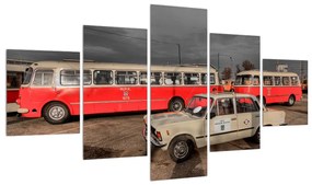 Tablou cu mașini istorice (125x70 cm), în 40 de alte dimensiuni noi