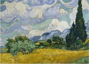 Tablou - Vincent van Gogh, Wheat Field with Cypresses, reproducere (70x50 cm)