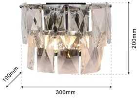 Aplică de cristal CHELSEA 2xE14/40W/230V crom