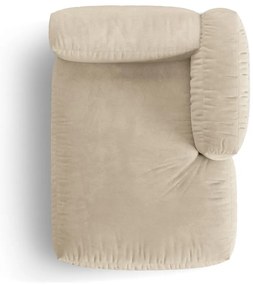 Modul pentru canapea modulară bej cu tapițerie din catifea (cu colț pe partea dreaptă) Martina – Micadoni