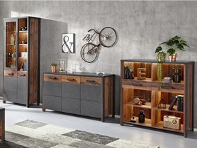 Mobilă pentru sufragerie Austin Y117 Stejar vârstă, Matera gri, Părți separate, PAL laminat