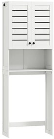 HOMCOM Dulap Deasupra WC cu 2 Uși și Raft Deschis, din Lemn Alb | Aosom Romania