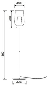 Lampa de podea design modern Nora alb/ lemn