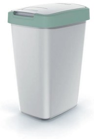Coș de gunoi cu capac colorat, 12 l, verde/gri