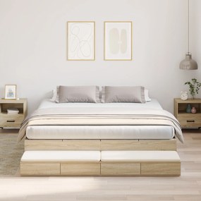 vidaXL Cadru de pat cu depozitare Sonoma Oak 180x200 cm