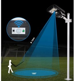 Lampă LED stradală cu senzor LED/150W/6V 6500K IP65 + telecomandă