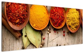 Tablou - Condimente pe lemn (120x50 cm)