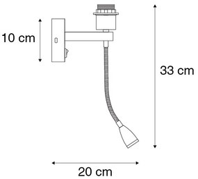 Lampa de perete moderna din otel cu brat flexibil - Brescia Combi