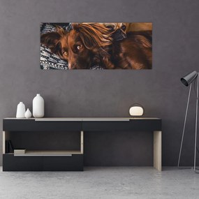 Tablou cu câini dormind (120x50 cm), în 40 de alte dimensiuni noi