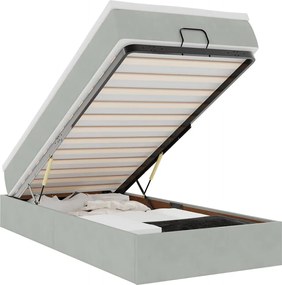 vidaXL Cadru de pat otoman cu saltea Gri deschis 80x200cm catifea