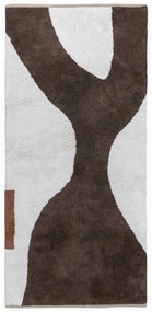 Covor tip traversă alb/maro lavabil din bumbac 70x150 cm Figura – Mette Ditmer Denmark