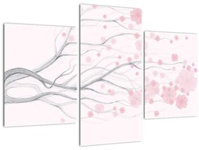 Tablou - Flori roz (90x60 cm)