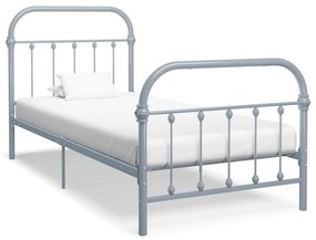 284504 vidaXL Cadru de pat, gri, 90 x 200 cm, metal