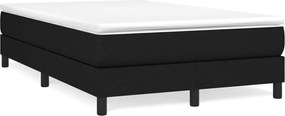 vidaXL Pat box spring cu saltea, negru, 120x200 cm, textil