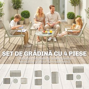 Outsunny Set Canapea de Exterior cu 2 Fotolii, Verde | Aosom Romania