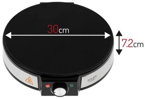Aparat electric pentru clatite Adler AD 3058, 1600W, 30 cm, Ustensile, Negru