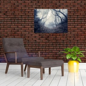 Tablou pe sticlă - Pădurea în ceață (70x50 cm)